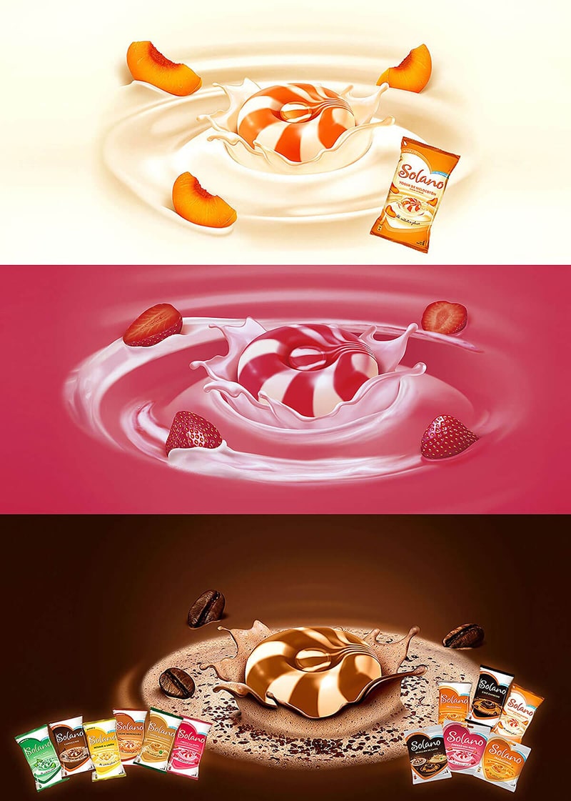 Solano, Wrigleys, Mars | Ilustraciones para caramelos Solano, Wrigley Mars, USA