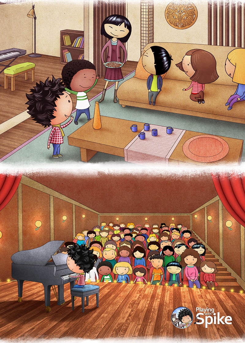 Ilustraciones para juego infantil de Music Hands Company